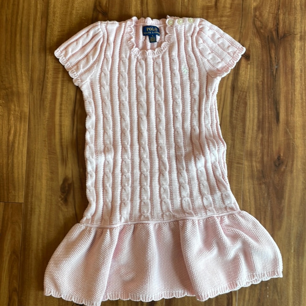 Ralph Lauren light pink cable knit dress size 5